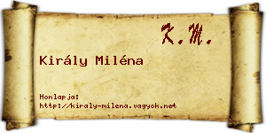 Király Miléna névjegykártya