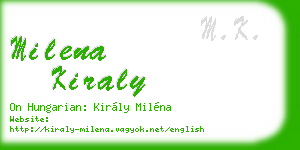 milena kiraly business card